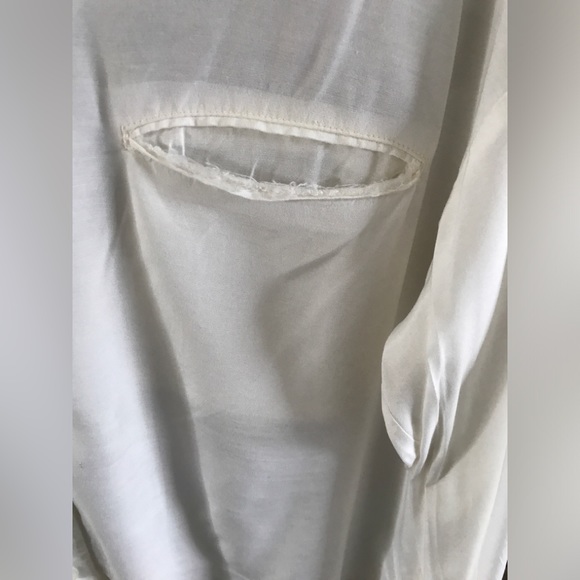 EUC Nap Loungewear White Dolphin Hem Oversized Collared Lounge Shirt M - Picture 12 of 16